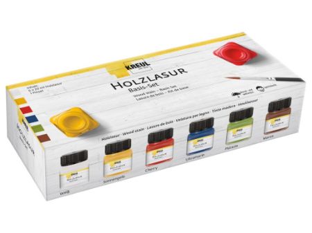 Poza cu Vopsea acrilica pentru lemn Basic Kreul, set 6 x 20 ml