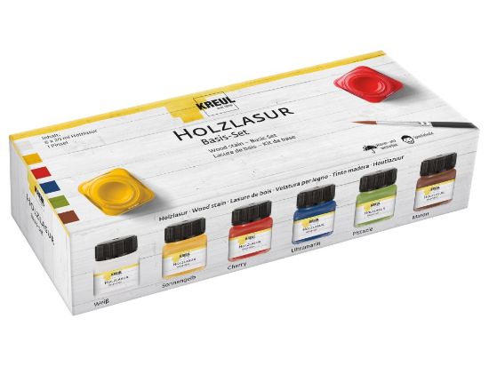Poza cu Vopsea acrilica pentru lemn Basic Kreul, set 6 x 20 ml