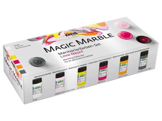 Poza cu Magic Marble Marbling Love Neon! Kreul, set 6 buc x 20 ml