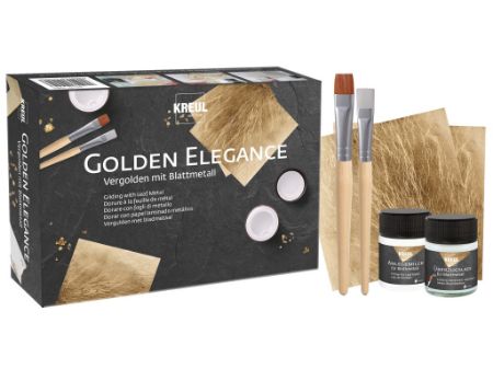 Poza cu Deco-set Leaf Metal Golden Elegance Kreul