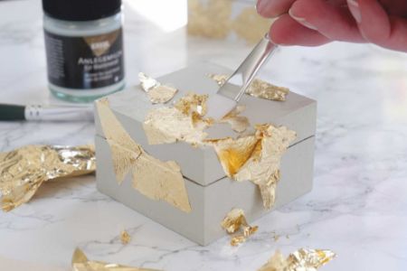 Poza cu Deco-set Leaf Metal Golden Elegance Kreul