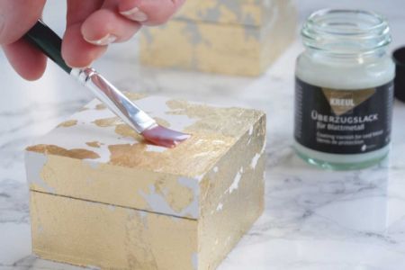 Poza cu Deco-set Leaf Metal Golden Elegance Kreul