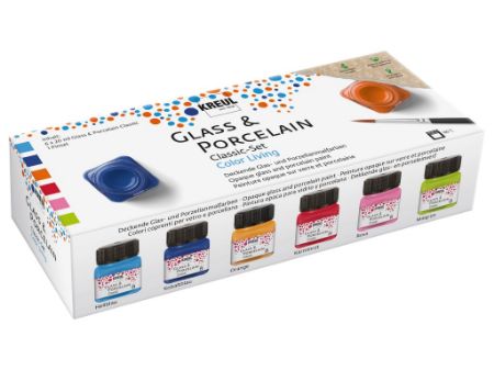 Poza cu Vopsea pentru sticla si portelan Classic Color Living Kreul, set 6 x 20 ml