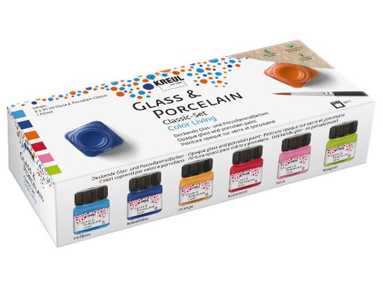 Poza cu Vopsea pentru sticla si portelan Classic Color Living Kreul, set 6 x 20 ml
