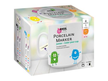 Poza cu Set deco porțelan Junior Kreul, 4 markere + cană