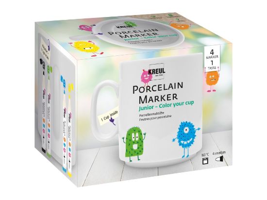 Poza cu Set deco porțelan Junior Kreul, 4 markere + cană