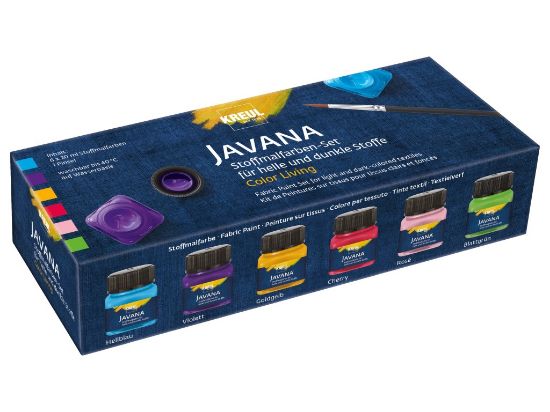 Poza cu Vopsea pentru textile Javana Color Living Kreul, set 6 buc x 20 ml