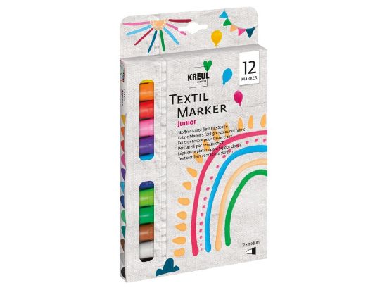 Poza cu Marker pentru textile Junior Kreul, 12 buc/set