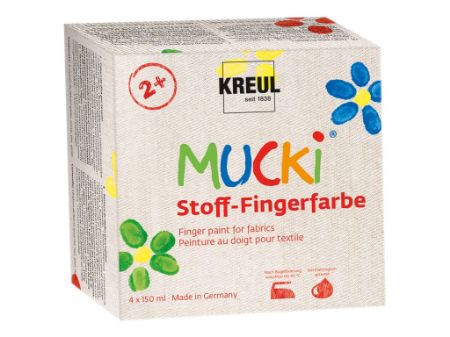 Poza cu Finger Paint pentru țesături Mucki, set 4 x 150 ml