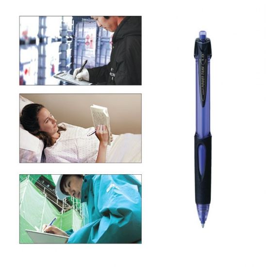 Poza cu Pix cu bila Uni-ball PowerTank SN-227, 0.7mm, cu mecanism, corp mov semitransparent, grip cauciucat, scris albastru