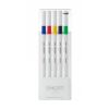 Poza cu Fineliner UNI EMOTT PEM-SY, 0.4mm, NO.1, set 5 culori intense