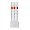 Poza cu Fineliner UNI EMOTT PEM-SY, 0.4mm, NO.2, set 5 culori intense