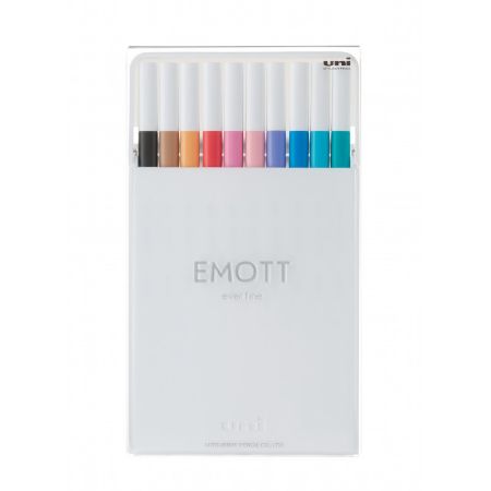 Poza cu Fineliner UNI EMOTT PEM-SY, 0.4mm, NO.2, set 10 culori pastel