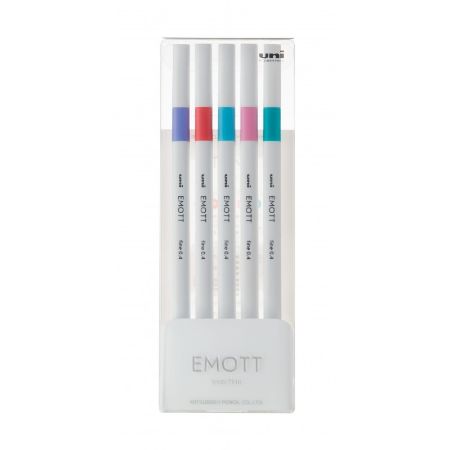 Poza cu Fineliner UNI EMOTT PEM-SY, 0.4mm, NO.5, set 5 culori pastel