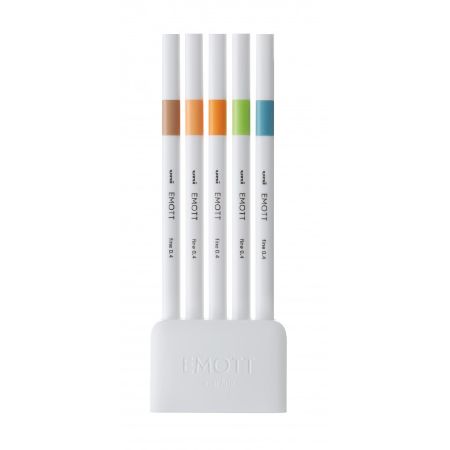 Poza cu Fineliner UNI EMOTT PEM-SY, 0.4mm, NO.6, set 5 culori pastel
