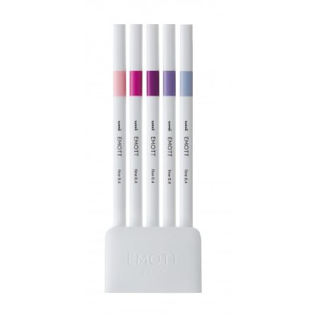 Poza cu Fineliner UNI EMOTT PEM-SY, 0.4mm, NO.7, set 5 culori pastel