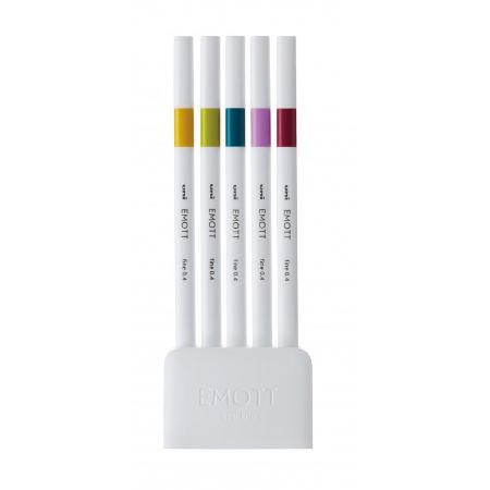 Poza cu Fineliner UNI EMOTT PEM-SY, 0.4mm, NO.8, set 5 culori pastel