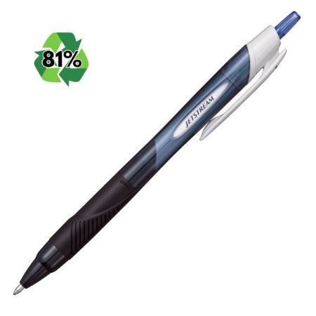 Poza cu Pix Jetstream Uni-ball SXN-150E, 1.0mm, cu mecanism, grip cauciucat, 81% din materiale reciclate