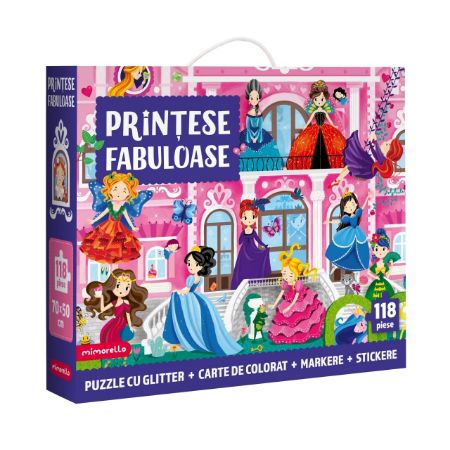 Poza cu Joc educativ - Puzzle cu glitter Mimorello - PRINTESE FABULOASE