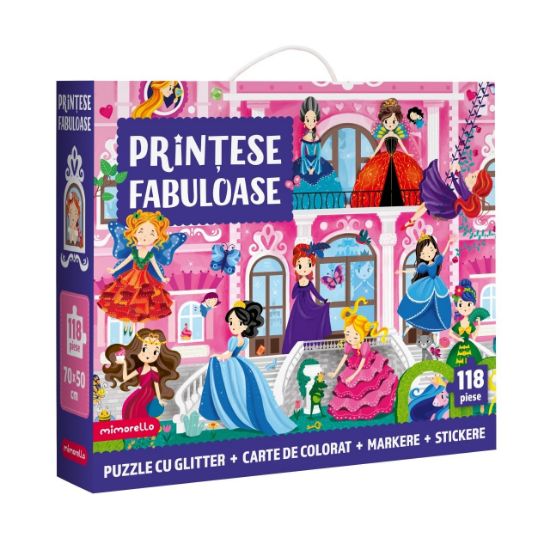 Poza cu Joc educativ - Puzzle cu glitter Mimorello - PRINTESE FABULOASE