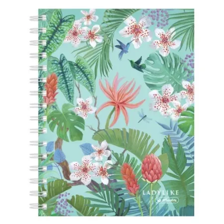 Poza cu CAIET A5 100 FILE, CU SPIRA, PATRATELE, MOTIV LADYLIKE JUNGLE