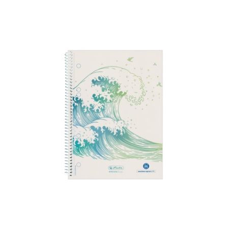 Poza cu CAIET A5 70F SPIRALA PATRATELE MOTIV WAVE GREENLINE