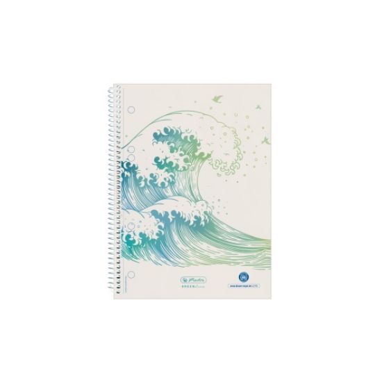 Poza cu CAIET A5 70F SPIRA PATRATELE BLUE ANGEL WAVE GREENLINE