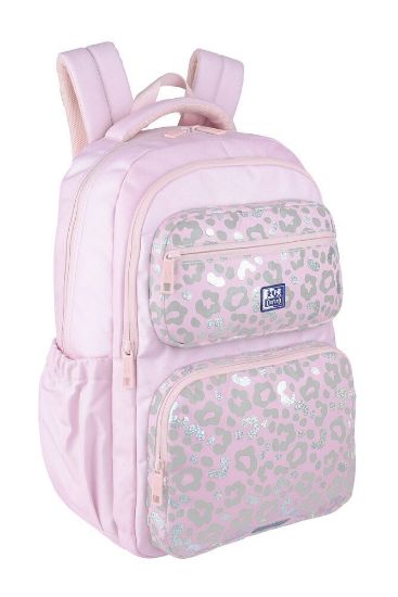 Poza cu RUCSAC OXFORD DREAM TECH HOLOGRAFIC 2 COMPARTIMENTE 44X32X18CM PINK ANIMAL ROZ