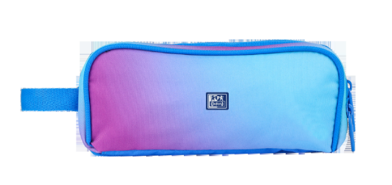 Poza cu PENAR TIP ETUI DREPTUNGHIULAR OXFORD GRADIENT 3 COMPARTIMENTE ALBASTRU/ROZ