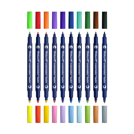 Poza cu CARIOCA COLORELLA TWIN C304 SET10=20 CULORI + HIGHLIGHTER DUBLU BLISTER
