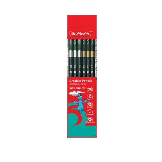 Poza cu CREION GRAFIT 2B HEXAGONAL 2.4MM SET12