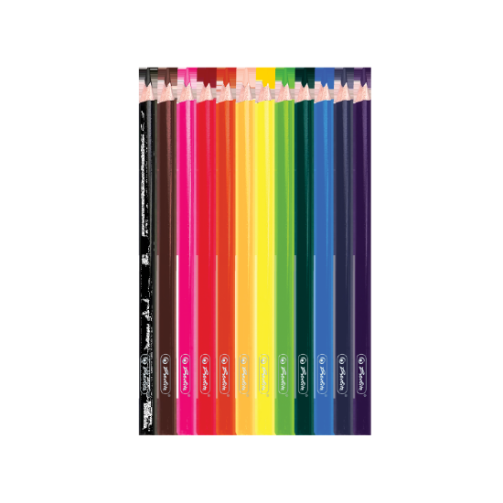 Poza cu CREIOANE COLORATE TRIUNGHIULARE 3MM SET24 TAVA PLASTIC