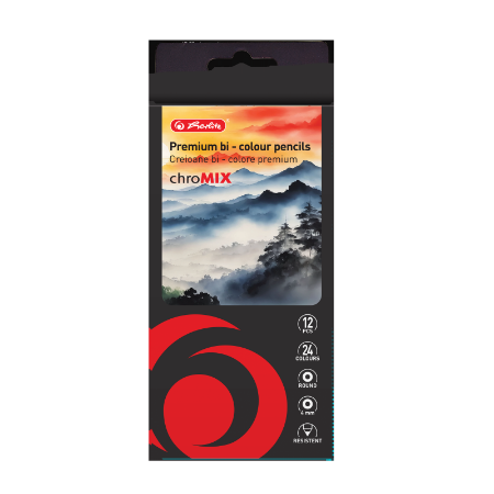 Poza cu CREIOANE COLORATE BI-COLOR ROTUNDE 4MM SET12=24