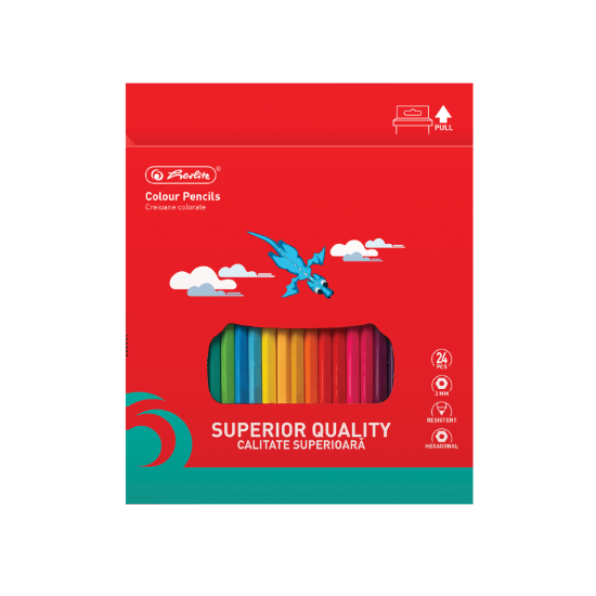 Poza cu CREIOANE COLORATE HEXAGONALE 3MM SET24