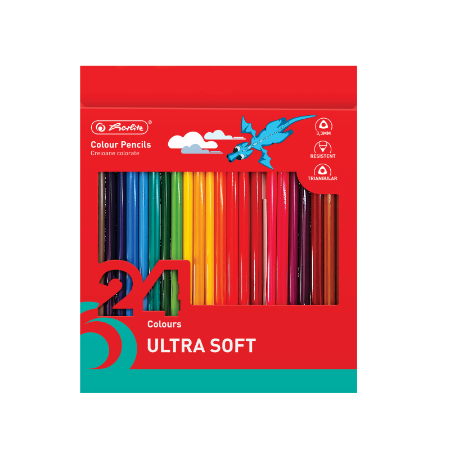 Poza cu CREIOANE COLORATE ULTRASOFT TRIUNGHIULARE 3.3MM SET24