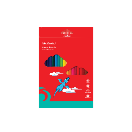 Poza cu CREIOANE COLORATE TRIUNGHIULARE 3MM SET18 TAVA PLASTIC