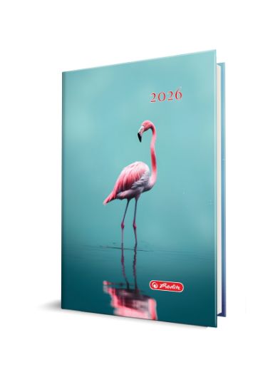 Poza cu AGENDA DATATA A5 352PAG COPERTA BURETATA MOTIV FLAMINGO 2026
