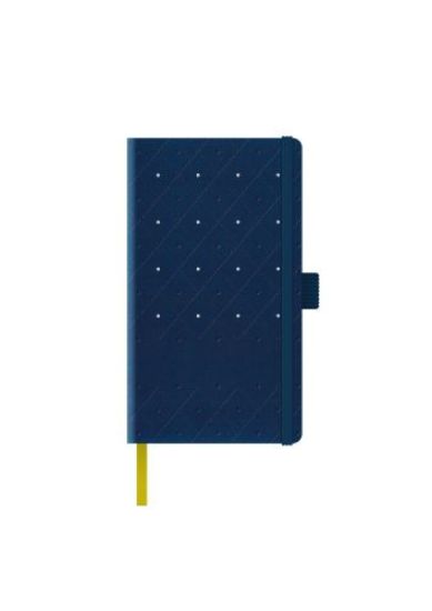 Poza cu AGENDA NEDATATA A5 CASTELLI COPERTA RIGIDA BLEUMARIN/ARGINTIU ELASTIC ALBASTRU DICTANDO IVORY CUTIE