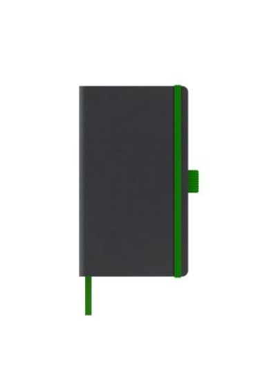 Poza cu AGENDA NEDATATA A5 CASTELLI COPERTA RIGIDA NEGRU ELASTIC VERDE DICTANDO IVORY