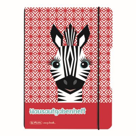 Poza cu CAIET MY.BOOK FLEX A5 40F 80G/MP DICTANDO CUTE ANIMALS ZEBRAELASTIC NEGRU