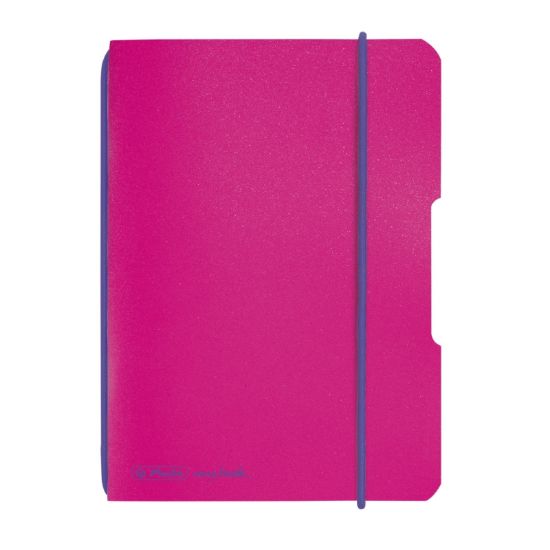 Poza cu CAIET MY.BOOK FLEX A6 40F 80G/MP PATRATELE PP FUCSIA ELASTIC VIOLET