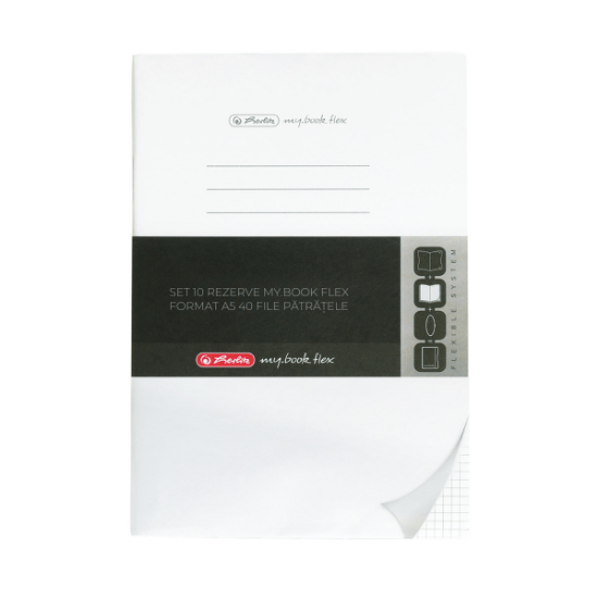 Poza cu REZERVA MY.BOOK FLEX A5 40F 80G/MP PATRATELE SET10