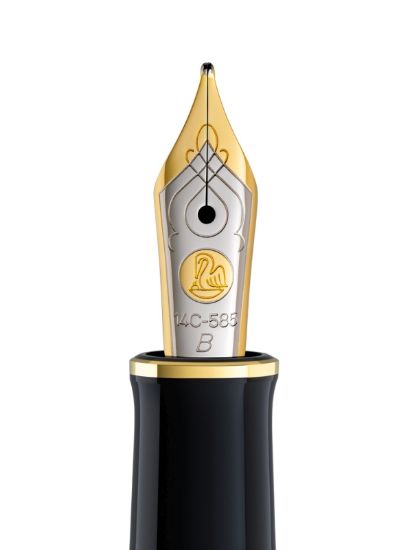 Poza cu PENITA B DIN AUR 14K/585 ORNAMENT RODIU PENTRU M400 BICOLORA