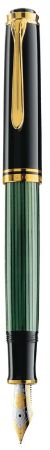 Poza cu STILOU SOUVERAN M800 B PENITA AUR 18K+ACCESORII PLACATE AUR NEGRU/VERDE