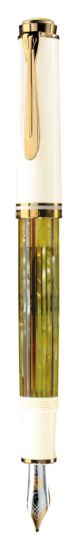 Poza cu STILOU SOUVERAN M400 B TORTOISESHELL PENITA AUR 14K+ACCESORII PLACATE AUR ALB/VERDE