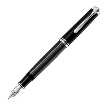 Poza cu STILOU SOUVERAN M405 EF STRESEMANN PENITA AUR 14K+ACCESORII PLACATE PALADIU ANTRACIT/DUNGI