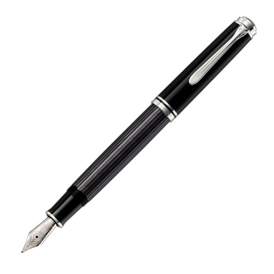 Poza cu STILOU SOUVERAN M405 EF STRESEMANN PENITA AUR 14K+ACCESORII PLACATE PALADIU ANTRACIT/DUNGI