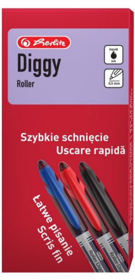 Poza cu ROLLER LIQUID INK DIGGY 0.5MM ROSU SET12