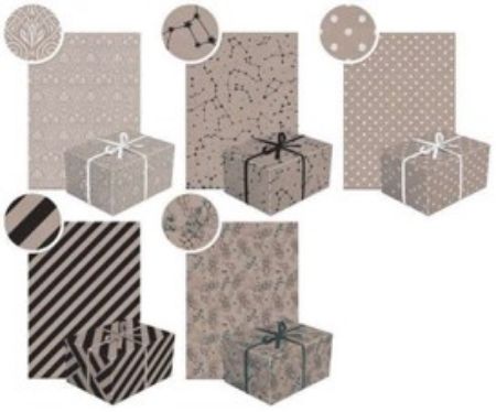 Poza cu HARTIE IMPACHETAT 200X70CM NEUTRU KRAFT 2 MOTIVE ASORTATE