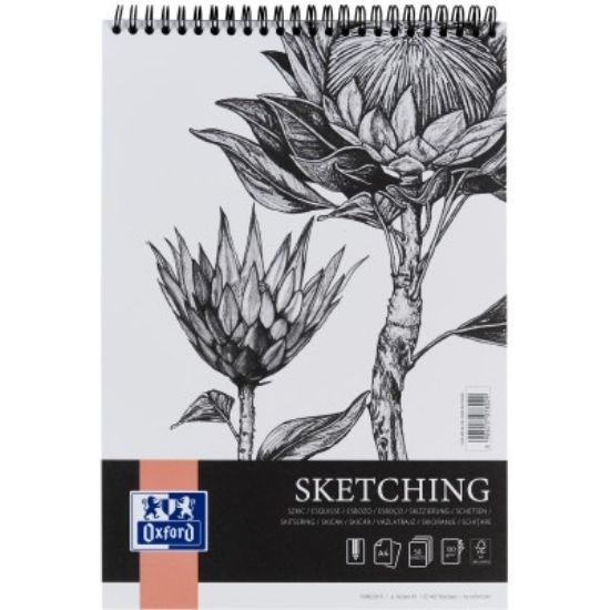 Poza cu BLOC DESEN OXFORD SKETCHING A4 50F 130G/MP SPIRA FSCÂ® MIX70% COLECTIA ARTISTIC